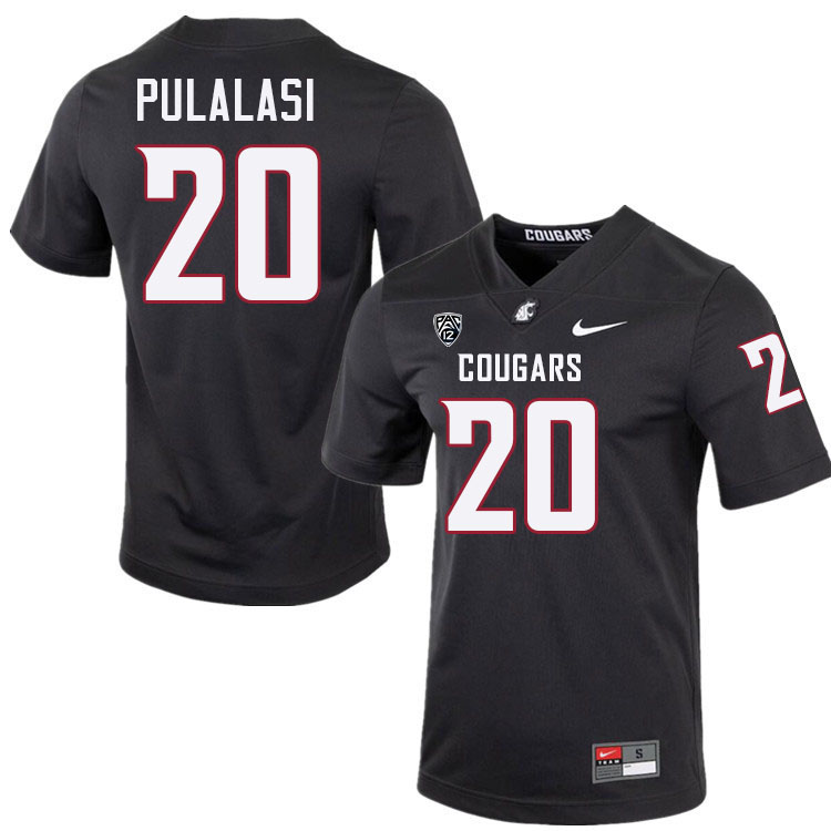 Leo Pulalasi WSU Cougars Jersey.Washington State Cougars #20 Leo Pulalasi Jersey Youth-Charcoal